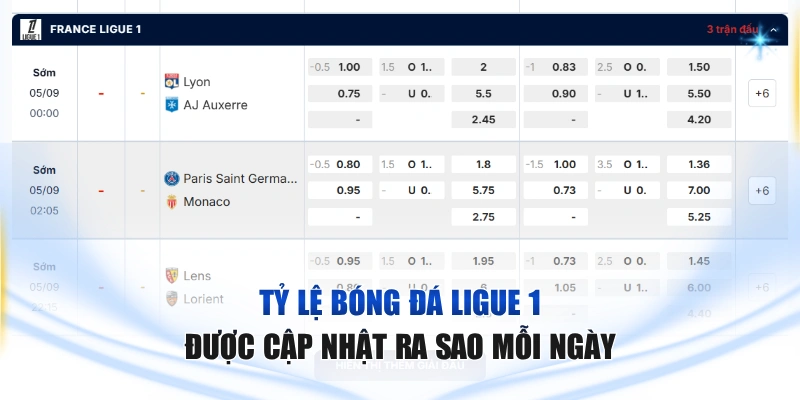 Tỷ Lệ Bóng Đá Ligue 1 Được Cập Nhật Ra Sao Mỗi Ngày Tỷ lệ bóng đá Ligue 1